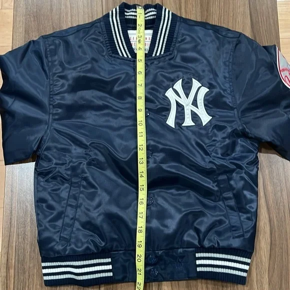 Yankee White & Blue Bomber Jacket MLB by JH Design Size S (5-6) Kids - Picture 12 of 15